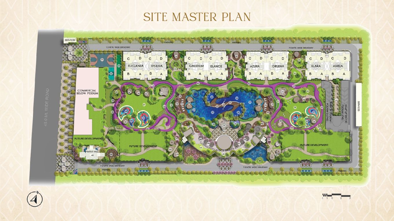 Gaur Alaris site master plan — tower blocks across the 11.8-acre Sector 22D plot (artist's impression)